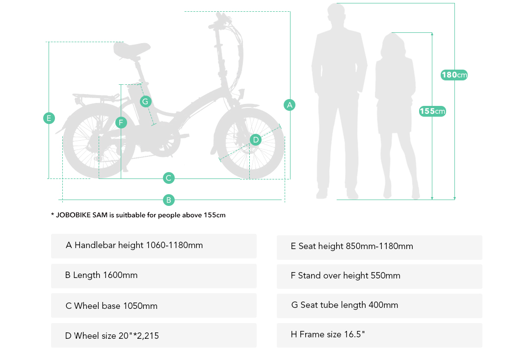 JOBOBIKE SAM- Folding Lightweight Electric Bike For Seniors